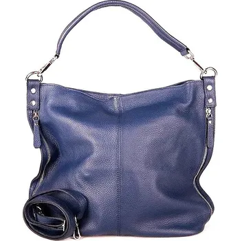 Kožená modrá kabelka na rameno i crossbody 7733