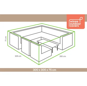 Zahradní pohovka Obal na sedací soupravu čtverec Winza 300x300x75cm