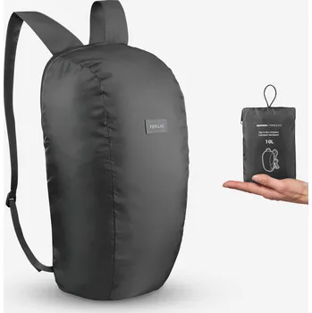 Sportovní taška FORCLAZ Turistický skládací batoh Travel 100 10L ČERNÁ