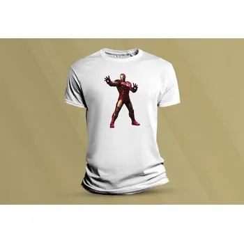 Chlapecké tričko Dětské bavlněné tričko Iron Man 2. Bílá velikost M