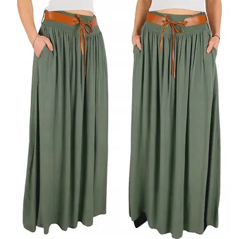 Dámská sukně Fashionweek Dlouhá sukně s kapsami ZIZI00B Barva: Khaki, Velikost: Universal