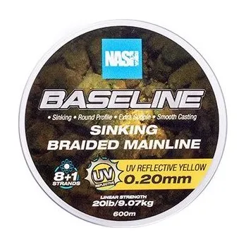 Nash Splétaná Šňůra Baseline Sinking Braid UV Yellow 600 m - 0,20 mm 9,07 kg