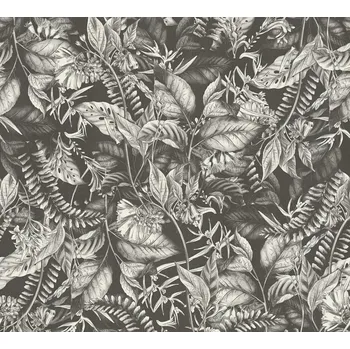 Tapeta A.S. Création | Vliesová tapeta na zeď Drawn into Nature 39425-2 | 0,53 x 10,05 m | černá, bílá, šedá + Černá, bílá, šedá vliesová tapeta na stěnu 394252 v rozměru 0,53 x 10,05 m