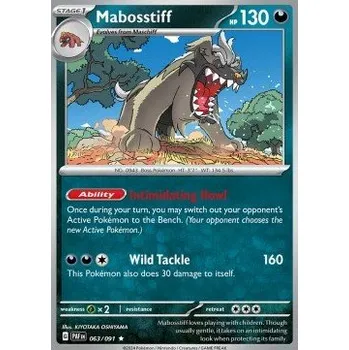 Karetní hra Pokémon PAF 063/091 Mabosstiff - Paldean Fates Stav: Near Mint, Verze: HOLO