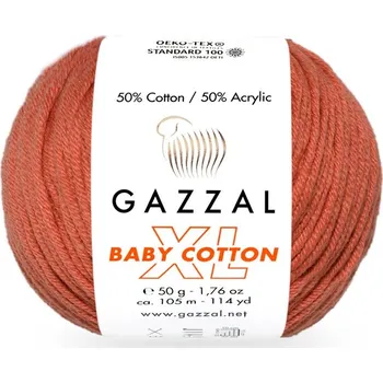 Příze Gazzal Příze Baby cotton XL 3454XL rezavá