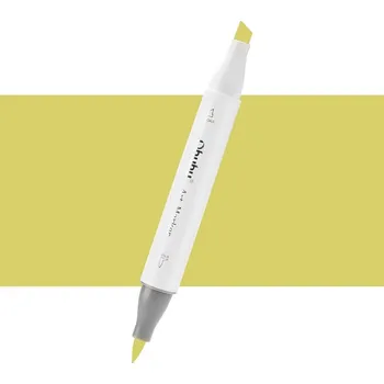 Lihová fixa OHUHU oboustranná Brush & Chisel, G070 Lemon Green