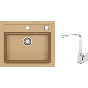 Granitový dřez Alveus SET ATROX 30/55 + BATERIE RENO + 5 % sleva v košíku s kódem SLEVA5