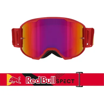 Motocyklové brýle Brýle strive, redbull spect (červené mátné, plexi fialové zrcadlové)