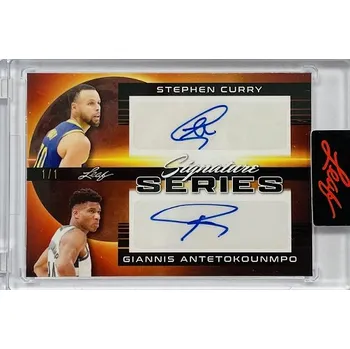 Sběratelský sportovní předmět AUTO karta CURRY/ANTETOKOUNMPO 22-23 Leaf Signature Series 1/1