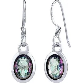 Náušnice Stříbrné visací náušnice Hasmed s mystickým topazem BLHS111ETM