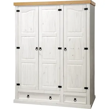 Šatní skříň Skříň 3 dveřová PIMBOW, bílý vosk + vyzvednutí ZDARMA