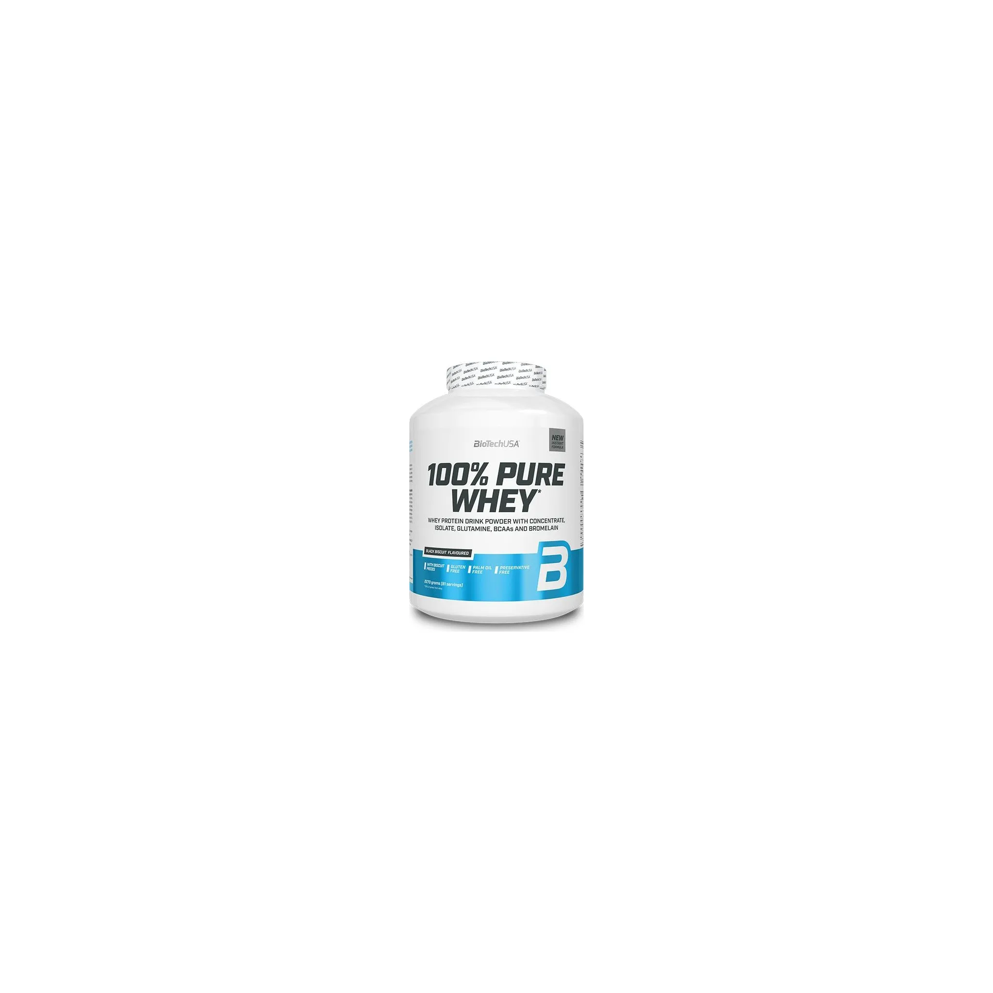 Fotografie 1 - Protein BioTechUSA 100% Pure Whey 2270 g černá sušenka