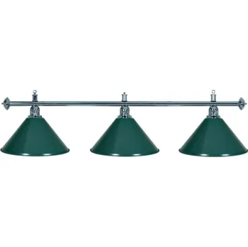 Kulečníková lampa Ansett Trade Kulečníková lampa SILVER 3, zelené širmy