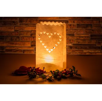 Svatební dekorace Srdcová lucerna na svíčku - stolní