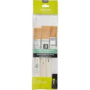 Umělecký štětec Pébéo Štětce ploché Yellow Polyamid spalter sada 3ks