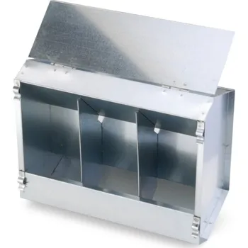 krmítko pro hospodářská zvířata Krmítko závěsné pro králíky a slepice, krmný automat 3-místný, pozink