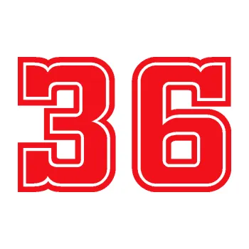 Polep vozidla SAMOLEPKA Startovní číslo 36 typ 5 (10 - červená) NA AUTO, NÁLEPKA, FÓLIE, POLEP, TUNING, VLASTNÍ TEXT, TISK, AUTOSAMOLEPKY.cz, POLEPY, OBRÁZEK, LOGO, SAMOLEPKY