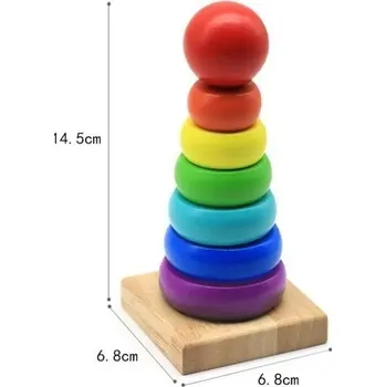 Dřevěná hračka Puzzle pro děti | dřevěná skládačka - barva je posílána náhodně - T Rainbow