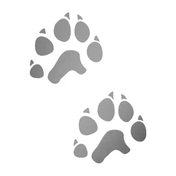 samolepka Tlapky 003 (42 - stříbrná metalíza) SAMOLEPKA NA AUTO, NÁLEPKA, FÓLIE, POLEP, TUNING, VLASTNÍ TEXT, TISK, AUTOSAMOLEPKY.cz, POLEPY, OBRÁZEK, LOGO, 3D STICKERS