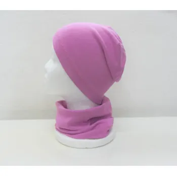 Čepice Dětská bavlněná čepička jednobarevná, fialová (B699)