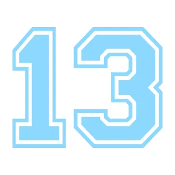 Polep vozidla Startovní číslo 13 typ 4 (03 - světle modrá) SAMOLEPKA NA AUTO, NÁLEPKA, FÓLIE, POLEP, TUNING, VLASTNÍ TEXT, TISK, AUTOSAMOLEPKY.cz, POLEPY, OBRÁZEK, LOGO, 3D STICKERS