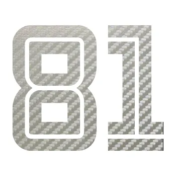 Polep vozidla Startovní číslo 81 typ 7 (52 - 3D karbon stříbrný) SAMOLEPKA NA AUTO, NÁLEPKA, FÓLIE, POLEP, TUNING, VLASTNÍ TEXT, TISK, AUTOSAMOLEPKY.cz, POLEPY, OBRÁZEK, LOGO, 3D STICKERS