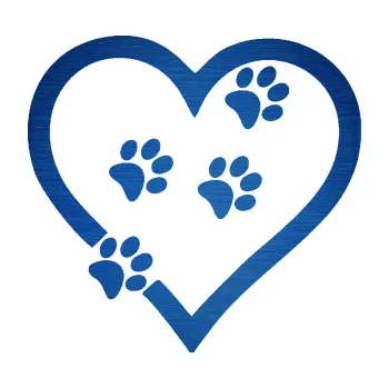 samolepka Tlapky love 006 pravá (65 - škrábaný kov modrý) SAMOLEPKA NA AUTO, NÁLEPKA, FÓLIE, POLEP, TUNING, VLASTNÍ TEXT, TISK, AUTOSAMOLEPKY.cz, POLEPY, OBRÁZEK, LOGO, 3D STICKERS