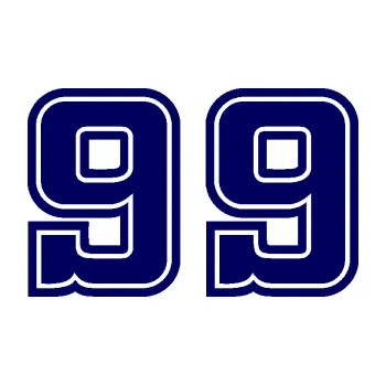 Polep vozidla Startovní číslo 99 typ 5 (23 - tmavě modrá) SAMOLEPKA NA AUTO, NÁLEPKA, FÓLIE, POLEP, TUNING, VLASTNÍ TEXT, TISK, AUTOSAMOLEPKY.cz, POLEPY, OBRÁZEK, LOGO, 3D STICKERS