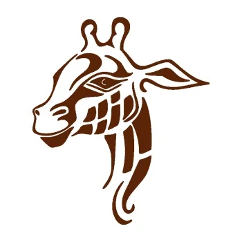 Samolepící dekorace SAMOLEPKA Žirafa 003 levá (15 - hnědá) NA AUTO, NÁLEPKA, FÓLIE, POLEP, TUNING, VLASTNÍ TEXT, TISK, AUTOSAMOLEPKY.cz, POLEPY, OBRÁZEK, LOGO, SAMOLEPKY
