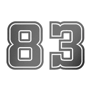 Polep vozidla SAMOLEPKA Startovní číslo 83 typ 5 (41 - grafitová metalíza) NA AUTO, NÁLEPKA, FÓLIE, POLEP, TUNING, VLASTNÍ TEXT, TISK, AUTOSAMOLEPKY.cz, POLEPY, OBRÁZEK, LOGO, SAMOLEPKY