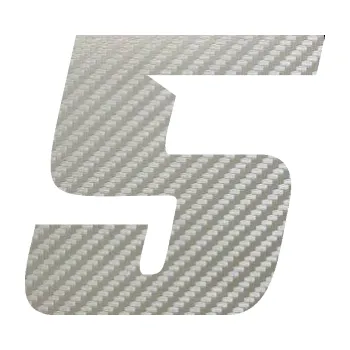 Polep vozidla Startovní číslo 5 typ 6 (52 - 3D karbon stříbrný) SAMOLEPKA NA AUTO, NÁLEPKA, FÓLIE, POLEP, TUNING, VLASTNÍ TEXT, TISK, AUTOSAMOLEPKY.cz, POLEPY, OBRÁZEK, LOGO, 3D STICKERS