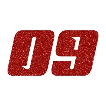 Polep vozidla Startovní číslo 09 typ 6 (86 - Ultra Metalic červená) SAMOLEPKA NA AUTO, NÁLEPKA, FÓLIE, POLEP, TUNING, VLASTNÍ TEXT, TISK, AUTOSAMOLEPKY.cz, POLEPY, OBRÁZEK, LOGO, 3D STICKERS