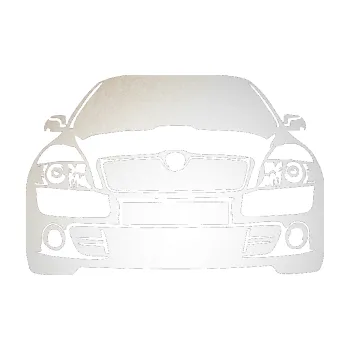 Polep vozidla SAMOLEPKA Škoda Octavia 2 karikatura (82 - odrazková reflexní bílá) NA AUTO, NÁLEPKA, FÓLIE, POLEP, TUNING, VLASTNÍ TEXT, TISK, AUTOSAMOLEPKY.cz, POLEPY, OBRÁZEK, LOGO, SAMOLEPKY