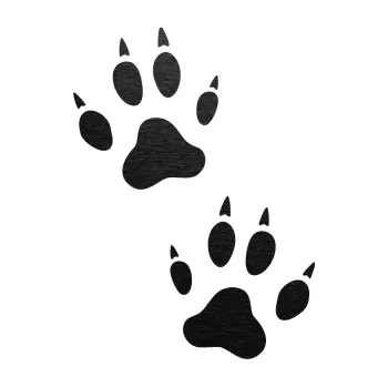 samolepka Tlapky 004 (63 - škrábaný kov černý) SAMOLEPKA NA AUTO, NÁLEPKA, FÓLIE, POLEP, TUNING, VLASTNÍ TEXT, TISK, AUTOSAMOLEPKY.cz, POLEPY, OBRÁZEK, LOGO, 3D STICKERS