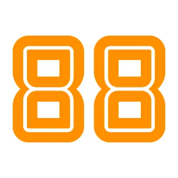 Polep vozidla Startovní číslo 88 typ 7 (06 - oranžová) SAMOLEPKA NA AUTO, NÁLEPKA, FÓLIE, POLEP, TUNING, VLASTNÍ TEXT, TISK, AUTOSAMOLEPKY.cz, POLEPY, OBRÁZEK, LOGO, 3D STICKERS