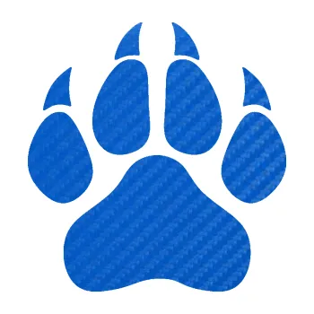 samolepka Tlapka 009 (57 - 3D karbon modrý) SAMOLEPKA NA AUTO, NÁLEPKA, FÓLIE, POLEP, TUNING, VLASTNÍ TEXT, TISK, AUTOSAMOLEPKY.cz, POLEPY, OBRÁZEK, LOGO, 3D STICKERS