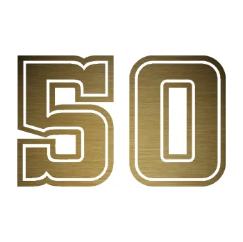 Polep vozidla Startovní číslo 50 typ 5 (64 - škrábaný kov zlatý) SAMOLEPKA NA AUTO, NÁLEPKA, FÓLIE, POLEP, TUNING, VLASTNÍ TEXT, TISK, AUTOSAMOLEPKY.cz, POLEPY, OBRÁZEK, LOGO, 3D STICKERS