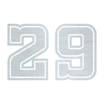 Polep vozidla Startovní číslo 29 typ 5 (61 - škrábaný hliník) SAMOLEPKA NA AUTO, NÁLEPKA, FÓLIE, POLEP, TUNING, VLASTNÍ TEXT, TISK, AUTOSAMOLEPKY.cz, POLEPY, OBRÁZEK, LOGO, 3D STICKERS