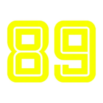 Polep vozidla Startovní číslo 89 typ 7 (70 - Fluorescentní žlutá) SAMOLEPKA NA AUTO, NÁLEPKA, FÓLIE, POLEP, TUNING, VLASTNÍ TEXT, TISK, AUTOSAMOLEPKY.cz, POLEPY, OBRÁZEK, LOGO, 3D STICKERS
