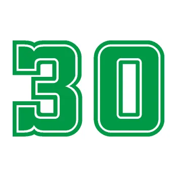 Polep vozidla Startovní číslo 30 typ 5 (12 - zelená) SAMOLEPKA NA AUTO, NÁLEPKA, FÓLIE, POLEP, TUNING, VLASTNÍ TEXT, TISK, AUTOSAMOLEPKY.cz, POLEPY, OBRÁZEK, LOGO, 3D STICKERS