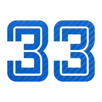 Polep vozidla Startovní číslo 33 typ 7 (57 - 3D karbon modrý) SAMOLEPKA NA AUTO, NÁLEPKA, FÓLIE, POLEP, TUNING, VLASTNÍ TEXT, TISK, AUTOSAMOLEPKY.cz, POLEPY, OBRÁZEK, LOGO, 3D STICKERS