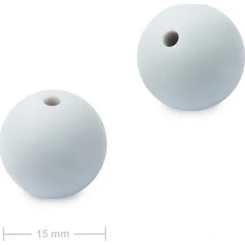 Dětské navlékací korálky Silikonové kulaté korálky 15 mm Cloud Grey