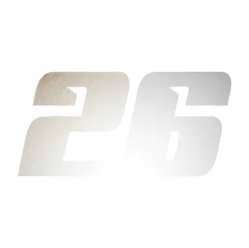 Polep vozidla Startovní číslo 26 typ 6 (82 - odrazková reflexní bílá) SAMOLEPKA NA AUTO, NÁLEPKA, FÓLIE, POLEP, TUNING, VLASTNÍ TEXT, TISK, AUTOSAMOLEPKY.cz, POLEPY, OBRÁZEK, LOGO, 3D STICKERS