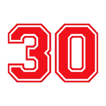 Polep vozidla SAMOLEPKA Startovní číslo 30 typ 4 (10 - červená) NA AUTO, NÁLEPKA, FÓLIE, POLEP, TUNING, VLASTNÍ TEXT, TISK, AUTOSAMOLEPKY.cz, POLEPY, OBRÁZEK, LOGO, SAMOLEPKY