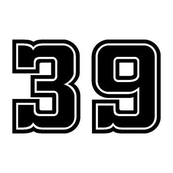 Polep vozidla Startovní číslo 39 typ 5 (01 - černá) SAMOLEPKA NA AUTO, NÁLEPKA, FÓLIE, POLEP, TUNING, VLASTNÍ TEXT, TISK, AUTOSAMOLEPKY.cz, POLEPY, OBRÁZEK, LOGO, 3D STICKERS