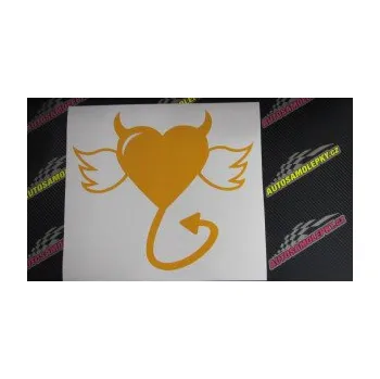 Samolepící dekorace SAMOLEPKA Srdce anděl ďábel 002 pravá (17 - šedá) NA AUTO, NÁLEPKA, FÓLIE, POLEP, TUNING, VLASTNÍ TEXT, TISK, AUTOSAMOLEPKY.cz, POLEPY, OBRÁZEK, LOGO, SAMOLEPKY