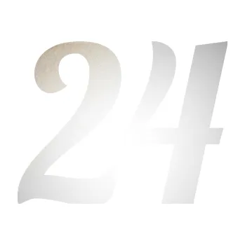 Polep vozidla SAMOLEPKA Startovní číslo 24 typ 3 (82 - odrazková reflexní bílá) NA AUTO, NÁLEPKA, FÓLIE, POLEP, TUNING, VLASTNÍ TEXT, TISK, AUTOSAMOLEPKY.cz, POLEPY, OBRÁZEK, LOGO, SAMOLEPKY