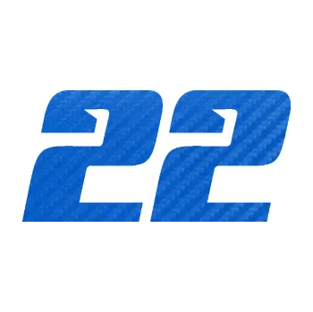 Polep vozidla Startovní číslo 22 typ 6 (57 - 3D karbon modrý) SAMOLEPKA NA AUTO, NÁLEPKA, FÓLIE, POLEP, TUNING, VLASTNÍ TEXT, TISK, AUTOSAMOLEPKY.cz, POLEPY, OBRÁZEK, LOGO, 3D STICKERS