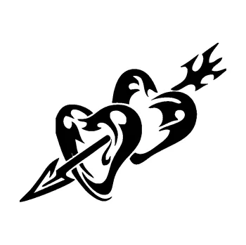 Samolepící dekorace SAMOLEPKA Srdíčka 001 levá se šípem (01 - černá) NA AUTO, NÁLEPKA, FÓLIE, POLEP, TUNING, VLASTNÍ TEXT, TISK, AUTOSAMOLEPKY.cz, POLEPY, OBRÁZEK, LOGO, SAMOLEPKY