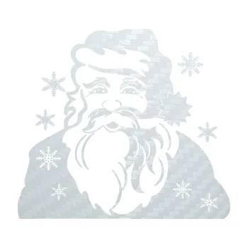 Samolepící dekorace Vánoční Santa 001 pravá (51 - 3D karbon bílý) SAMOLEPKA NA AUTO, NÁLEPKA, FÓLIE, POLEP, TUNING, VLASTNÍ TEXT, TISK, AUTOSAMOLEPKY.cz, POLEPY, OBRÁZEK, LOGO, 3D STICKERS